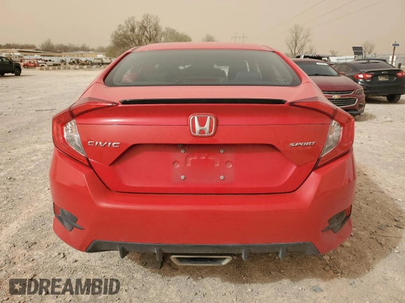 2021 Honda Civic Sedan Sport with VIN 2HGFC2F84MH536723, listed as a Copart auction lot 49102845 with 44,985 mi miles and Salvage Title. Bid and sale history available at carsss.com. Image 6.