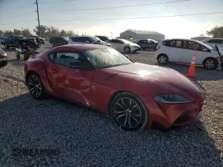 2021 Toyota GR Supra 2.0 with VIN WZ1DB2C0XMW043722, listed as a Copart auction lot 82909334 with 0 mi miles and Salvage Title. Bid and sale history available at carsss.com. Image 4.