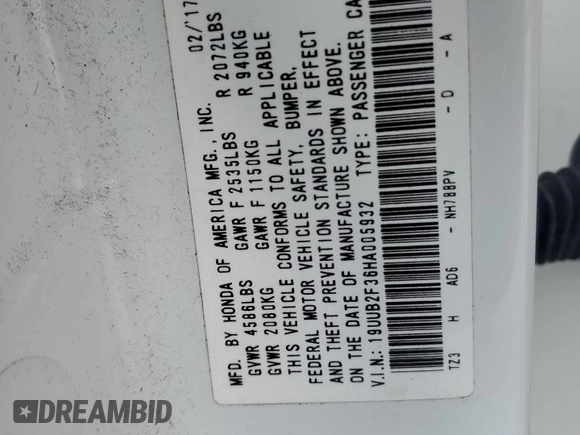 2017 Acura TLX V6 with VIN 19UUB2F36HA005932, listed as a Copart auction lot 50687615 with 91,898 mi miles and Salvage Title. Bid and sale history available at carsss.com. Image 12.