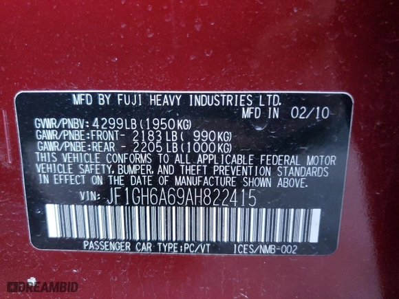 2010 Subaru Impreza Wagon i with VIN JF1GH6A69AH822415, listed as a Copart auction lot 87745775 with 28,613 mi miles and Salvage Title. Bid and sale history available at carsss.com. Image 12.