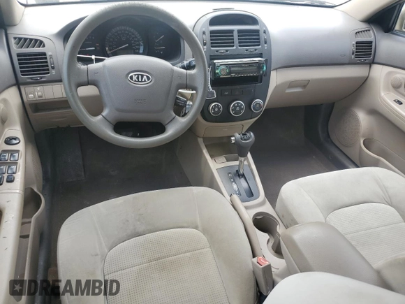 2009 Kia Spectra EX with VIN KNAFE221X95648679, listed as a Copart auction lot 55967485 with 182,740 mi miles and Non Repairable. Bid and sale history available at DreamBid. Image 8.