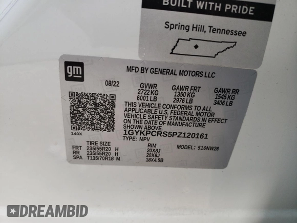 2023 Cadillac XT6 FWD Premium Luxury with VIN 1GYKPCRS5PZ120161, listed as a Copart auction lot 54614235 with 39,700 mi miles and Salvage title. Bid and sale history available at DreamBid. Image 14.