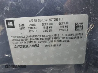2014 Chevrolet Malibu LT with VIN 1G11C5SL2EF110657, listed as a IAAI auction lot 41948609 with 149,000 mi miles and . Bid and sale history available at DreamBid. Image 9.