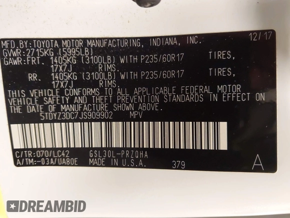 2018 Toyota Sienna XLE Auto Access Seat с VIN 5TDYZ3DC7JS909902, выставлен на аукционе IAAI как лот 42044363 с пробегом 59 283 миль миль и . История ставок и продаж доступна на DreamBid. Изображение 9.