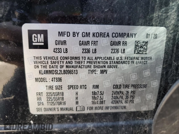 2020 Buick Encore GX Select z VIN KL4MMDSL2LB096513, wystawiony jako Copart lot #50428735 z przebiegiem 58 101 mil mil oraz Czysty tytuł • Clean title. Historia ofert i sprzedaży dostępna na DreamBid. Obrazek 13.
