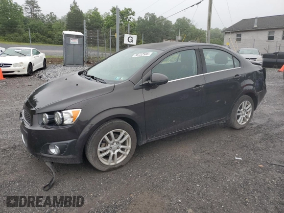 2015 Chevrolet Sonic LT with VIN 1G1JC5SG2F4212010, listed as a Copart auction lot 58732505 with 39,299 mi miles and Salvage title. Bid and sale history available at DreamBid. Image 1.