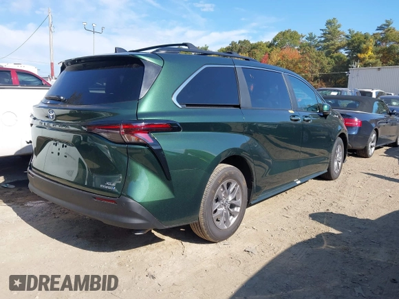 2024 Toyota Sienna XLE with VIN 5TDJSKFC2RS147426, listed as a IAAI auction lot 40587895 with 2,143 mi miles and . Bid and sale history available at DreamBid. Image 4.