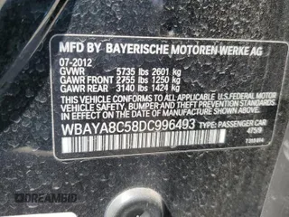 2013 BMW 7 Series 750i with VIN WBAYA8C58DC996493, listed as a Copart auction lot 51622225 with 155,519 mi miles and Clean Title. Bid and sale history available at DreamBid. Image 12.