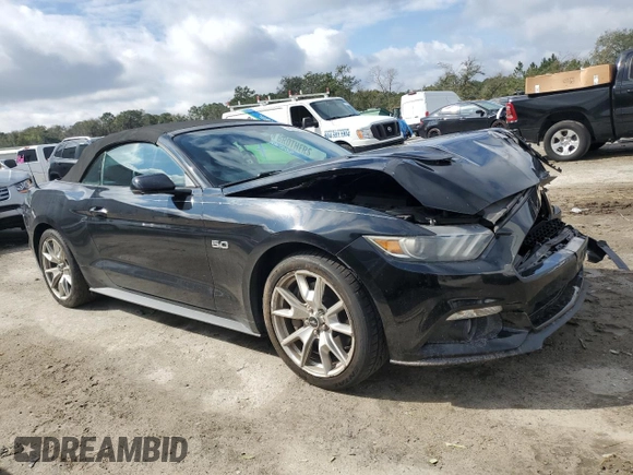 2015 Ford Mustang GT Premium with VIN 1FATP8FF8F5402773, listed as a Copart auction lot 46169535 with 80,822 mi miles and Salvage title. Bid and sale history available at DreamBid. Image 4.