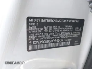 2016 BMW X3 xDrive28i with VIN 5UXWX9C58G0D66558, listed as a IAAI auction lot 41894204 with 66,278 mi miles and . Bid and sale history available at DreamBid. Image 9.