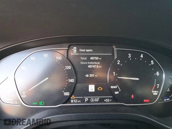 2022 BMW X3 sDrive30i with VIN 5UX43DP09N9J15297, listed as a Copart auction lot 46550435 with 49,750 mi miles and Salvage Title. Bid and sale history available at DreamBid. Image 9.