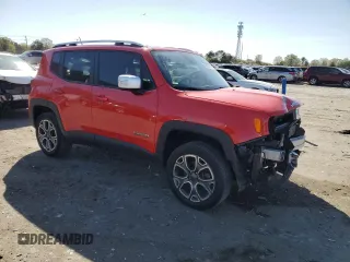 2017 Jeep Renegade Limited with VIN ZACCJBDB2HPE48490, listed as a Copart auction lot 52027175 with 41,519 mi miles and Salvage title. Bid and sale history available at DreamBid. Image 4.
