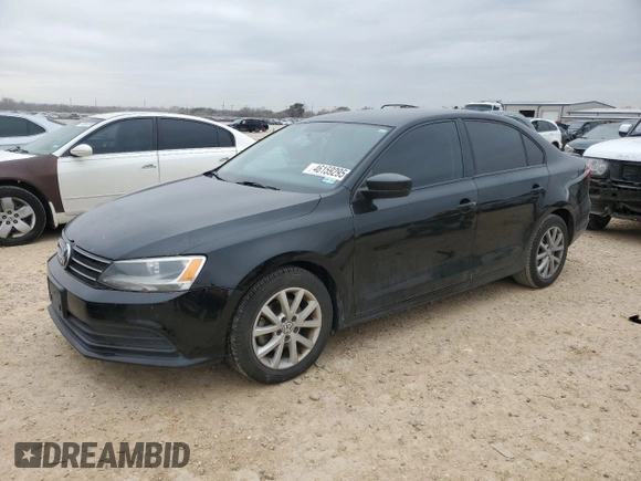 2015 Volkswagen Jetta Sedan 1.8T SE w/Connectivity with VIN 3VWD07AJXFM307406, listed as a Copart auction lot 46159295 with 125,168 mi miles and Salvage Title. Bid and sale history available at carsss.com. Image 1.