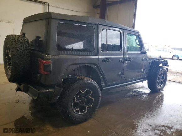 2022 Jeep Wrangler 4xe Unlimited Rubicon with VIN 1C4JJXR65NW274221, listed as a Copart auction lot 49138365 with 25,218 mi miles and Salvage Title. Bid and sale history available at carsss.com. Image 3.