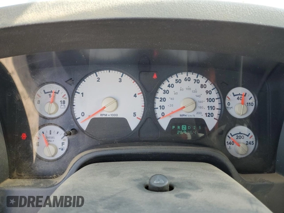 2006 Dodge 2500 SLT with VIN 1D7KS28C16J143318, listed as a Copart auction lot 53907235 with 269,764 mi miles and Salvage Title. Bid and sale history available at carsss.com. Image 9.