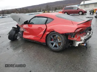 2021 Toyota GR Supra 3.0 with VIN WZ1DB0C05MW041509, listed as a Copart auction lot 48120035 with 0 mi miles and Salvage Title. Bid and sale history available at carsss.com. Image 2.