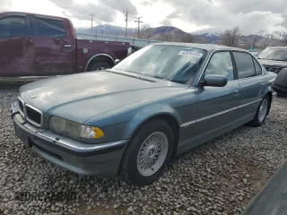 2001 BMW 7 Series 740iL with VIN WBAGH834X1DP34124, listed as a Copart auction lot 43936465 with 124,279 mi miles and Clean Title. Bid and sale history available at carsss.com. Image 1.