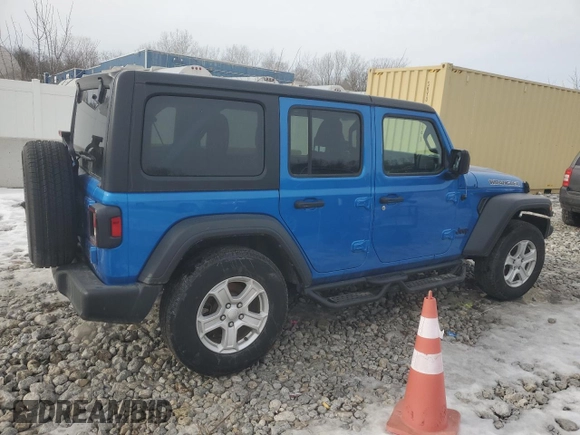 2023 Jeep Wrangler Sport S with VIN 1C4HJXDN5PW573692, listed as a Copart auction lot 42982875 with 25,584 mi miles and Salvage Title. Bid and sale history available at DreamBid. Image 3.