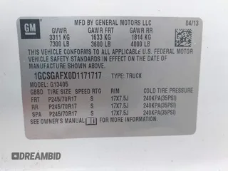 2013 Chevrolet Express Cargo z VIN 1GCSGAFX0D1171717, wystawiony jako IAAI lot #41996946 z przebiegiem 198 354 mil mil oraz . Historia ofert i sprzedaży dostępna na DreamBid. Obrazek 9.