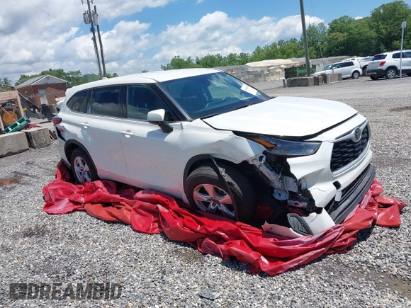 2021 Toyota Highlander L with VIN 5TDCZRAH6MS067507, listed as a IAAI auction lot 38480956 with 23,687 mi miles and . Bid and sale history available at DreamBid. Image 1.