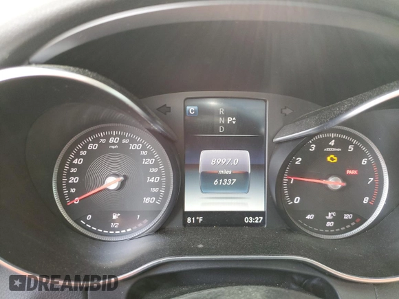 2017 Mercedes-Benz C 300 with VIN 55SWF4KB6HU184659, listed as a Copart auction lot 54953315 with 61,337 mi miles and Salvage Title. Bid and sale history available at DreamBid. Image 9.