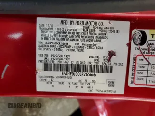 2012 Ford Fusion SEL z VIN 3FAHP0JG0CR265666, wystawiony jako Copart lot #62860355 z przebiegiem 126 812 mil mil oraz Szkoda całkowita • Salvage title. Historia ofert i sprzedaży dostępna na DreamBid. Obrazek 12.