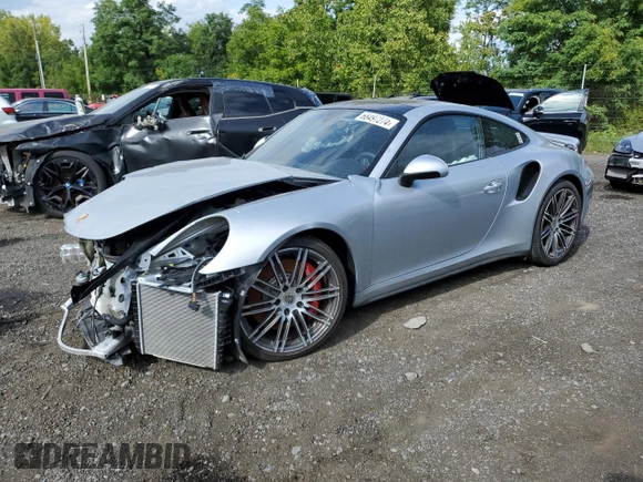 2015 Porsche 911 Turbo S with VIN WP0AD2A97FS166370, listed as a Copart auction lot 68497274 with 3,015 mi miles and Salvage Title. Bid and sale history available at DreamBid. Image 1.