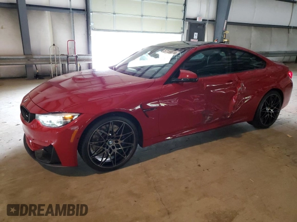 2018 BMW M4 with VIN WBS4Y9C51JAG66930, listed as a Copart auction lot 57155874 with 31,727 mi miles. Bid and sale history available at carsss.com. Image 1.