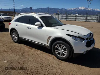 2014 Infiniti QX70 with VIN JN8CS1MW3EM412803, listed as a Copart auction lot 47872215 with 100,717 mi miles and Salvage Title. Bid and sale history available at carsss.com. Image 4.