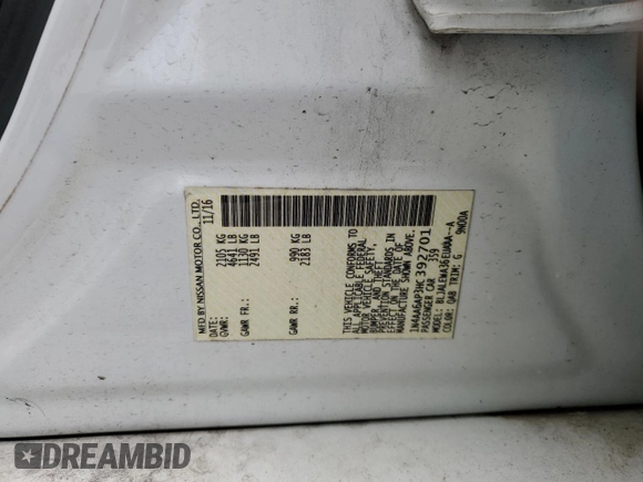 2017 Nissan Maxima Platinum with VIN 1N4AA6AP3HC392701, listed as a Copart auction lot 55589355 with 121,458 mi miles and Salvage title. Bid and sale history available at DreamBid. Image 13.