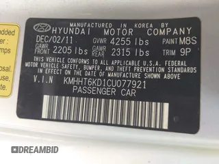 2012 Hyundai Genesis Coupe Premium z VIN KMHHT6KD1CU077921, wystawiony jako IAAI lot #42088927 z przebiegiem 188 023 mil mil oraz . Historia ofert i sprzedaży dostępna na DreamBid. Obrazek 9.