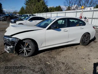 2022 BMW 3 Series 330i with VIN 3MW5R1J07N8C32587, listed as a Copart auction lot 86148114 with 0 mi miles and Salvage Title. Bid and sale history available at carsss.com. Image 1.
