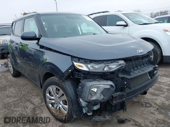 2020 Kia Soul LX with VIN KNDJ23AU9L7041630, listed as a IAAI auction lot 41528216 with 1 mi miles. Bid and sale history available at carsss.com. Image 1.