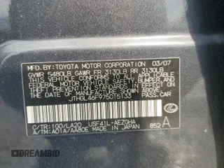 2007 Lexus LS 460 L with VIN JTHGL46F975015133, listed as a Copart auction lot 54196385 with 157,349 mi miles and Clean Title. Bid and sale history available at DreamBid. Image 12.
