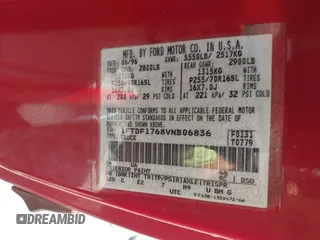 1997 Ford F-150 с VIN 1FTDF1768VNB06836, выставлен на аукционе IAAI как лот 42114620 с пробегом 171 976 миль миль и . История ставок и продаж доступна на DreamBid. Изображение 8.