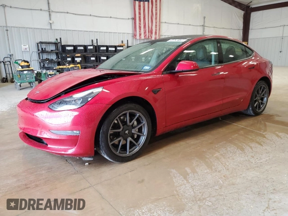 2022 Tesla Model 3 Long Range with VIN 5YJ3E1EBXNF285779, listed as a Copart auction lot 54630135 with 129,097 mi miles and Clean Title. Bid and sale history available at DreamBid. Image 1.