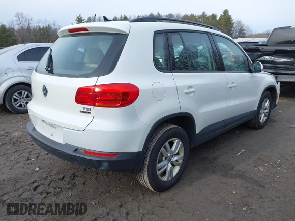 2017 Volkswagen Tiguan S with VIN WVGBV7AX3HK020883, listed as a IAAI auction lot 41782168 with 87,650 mi miles and . Bid and sale history available at DreamBid. Image 4.