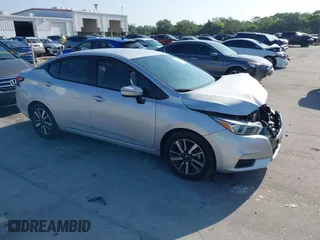 2021 Nissan Versa SV with VIN 3N1CN8EV9ML869581, listed as a IAAI auction lot 41923083 with 53,118 mi miles. Bid and sale history available at carsss.com. Image 1.