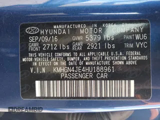 2017 Genesis G80 3.8L with VIN KMHGN4JE4HU188961, listed as a Copart auction lot 47688595 with 108,698 mi miles and Non Repairable. Bid and sale history available at DreamBid. Image 14.