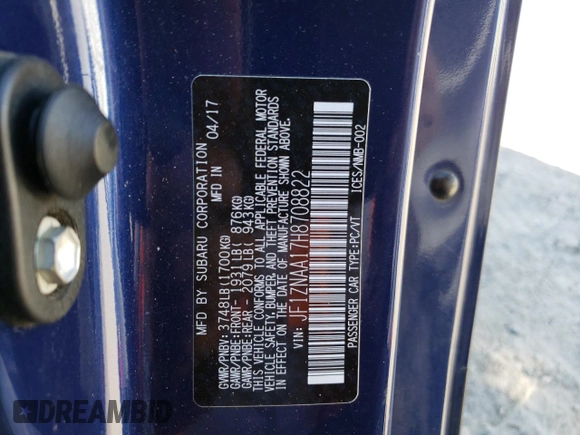 2017 Toyota 86 with VIN JF1ZNAA17H8708822, listed as a Copart auction lot 74985344 with 71,808 mi miles and Salvage Title. Bid and sale history available at carsss.com. Image 14.