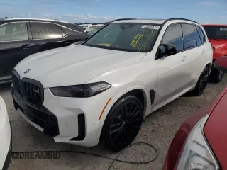 2024 BMW X5 M60i with VIN 5UX33EU01R9U55250, listed as a Copart auction lot 75096574 with 0 mi miles and Non Repairable. Bid and sale history available at carsss.com. Image 1.