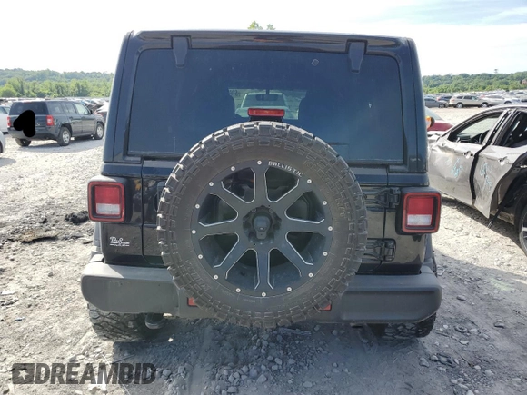 2022 Jeep Wrangler Unlimited Sahara Altitude with VIN 1C4HJXEG9NW191002, listed as a Copart auction lot 58635414 with 21,301 mi miles and Salvage title. Bid and sale history available at DreamBid. Image 6.