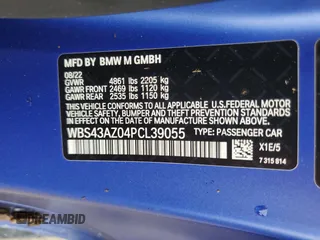 2023 BMW M4 Competition xDrive with VIN WBS43AZ04PCL39055, listed as a Copart auction lot 59285034 with 29,554 mi miles and Non Repairable. Bid and sale history available at carsss.com. Image 13.