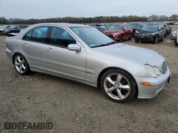 2004 Mercedes-Benz C 230 Kompressor with VIN WDBRF40J24F494739, listed as a Copart auction lot 50262755 with 140,353 mi miles and Salvage Title. Bid and sale history available at DreamBid. Image 4.