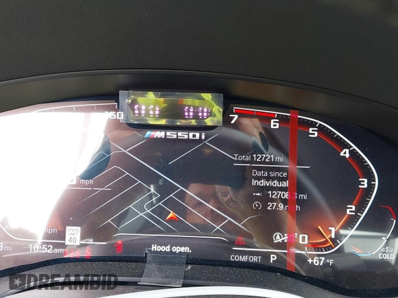 2022 BMW 5 Series M550i xDrive with VIN WBA13BK07NCL07995, listed as a IAAI auction lot 42454963 with 12,721 mi miles and . Bid and sale history available at DreamBid. Image 7.