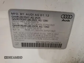 2012 Audi Q5 3.2L Premium Plus with VIN WA1DKAFP5CA076957, listed as a Copart auction lot 88520905 with 86,369 mi miles and Salvage Title. Bid and sale history available at carsss.com. Image 14.