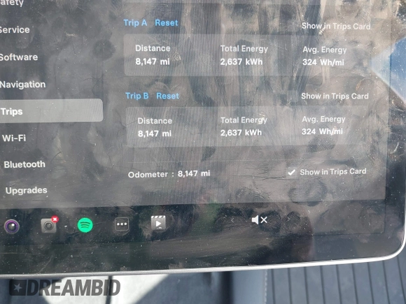 2023 Tesla Model 3 Long Range with VIN 5YJ3E1EB1PF632595, listed as a IAAI auction lot 41754131 with 8,147 mi miles and . Bid and sale history available at DreamBid. Image 7.