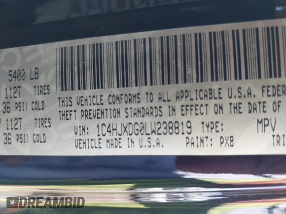 2020 Jeep Wrangler Unlimited Freedom with VIN 1C4HJXDG0LW238819, listed as a IAAI auction lot 42139357 with 67,619 mi miles and . Bid and sale history available at DreamBid. Image 9.