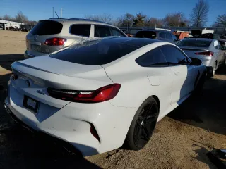 2020 BMW M8 with VIN WBSAE0C08LCD34180, listed as a Copart auction lot 59950634 with 24,898 mi miles and Salvage Title. Bid and sale history available at carsss.com. Image 3.