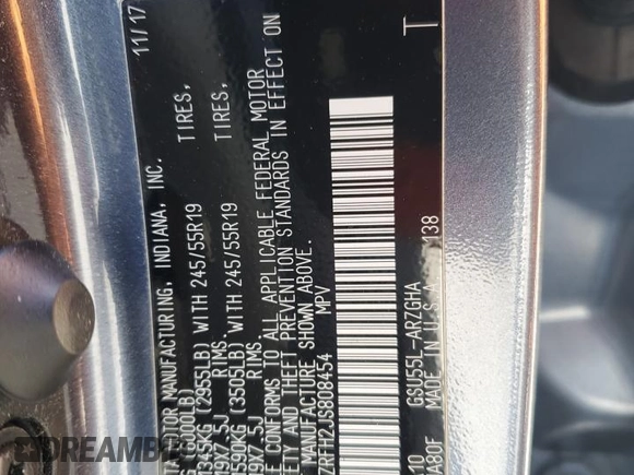 2018 Toyota Highlander Limited с VIN 5TDDZRFH2JS808454, выставлен на аукционе Copart как лот 64466025 с пробегом 77 291 миль миль и Списание • Salvage title. История ставок и продаж доступна на DreamBid. Изображение 14.